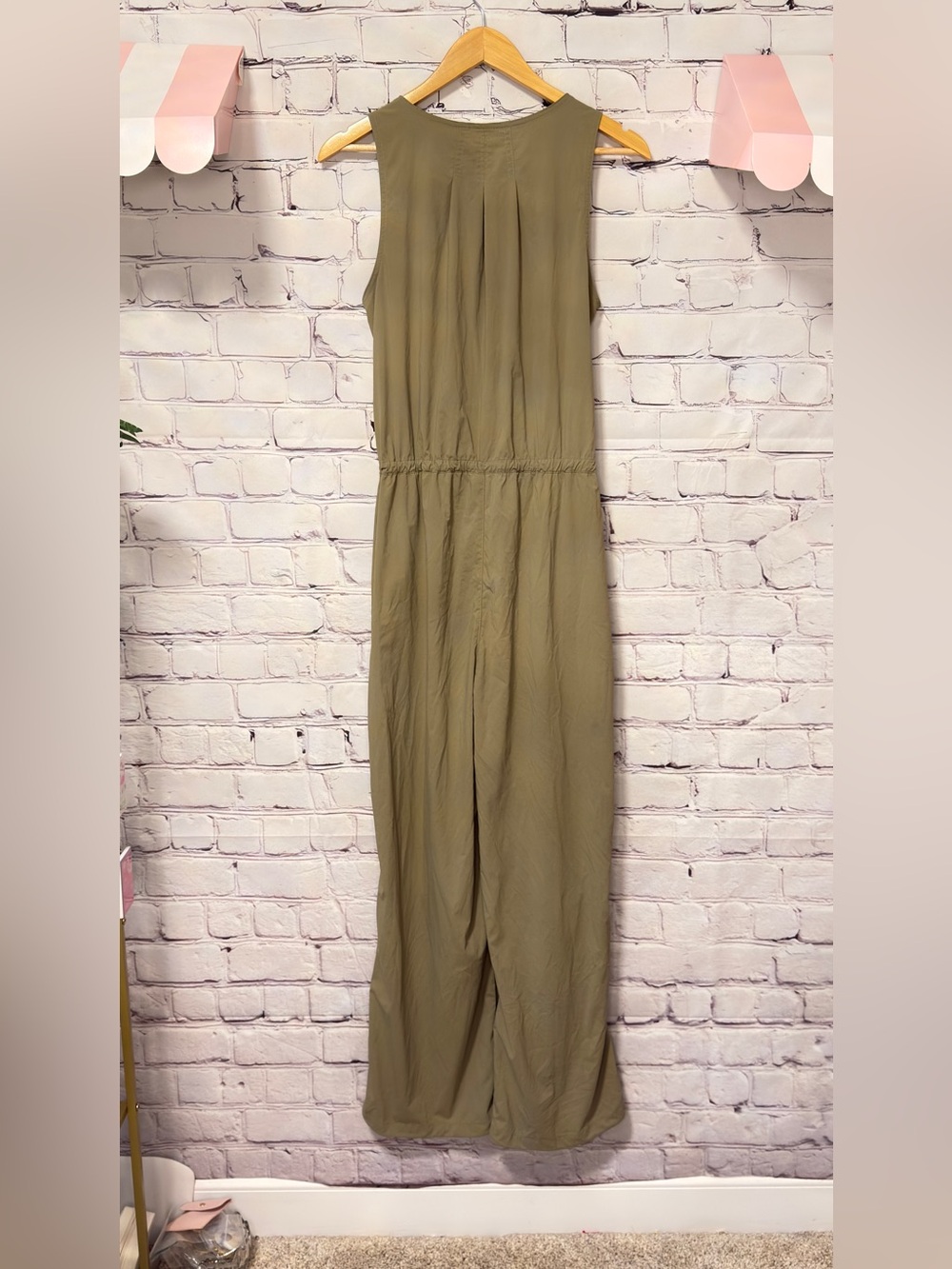 Athleta Jumpsuit Womens Green Wide Leg Athleisure Travel Lightweight Utility M - Picture 3 of 10